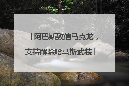 阿巴斯致信马克龙，支持解除哈马斯武装