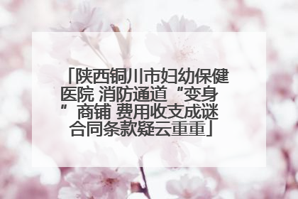 陕西铜川市妇幼保健医院 消防通道“变身”商铺 费用收支成谜 合同条款疑云重重
