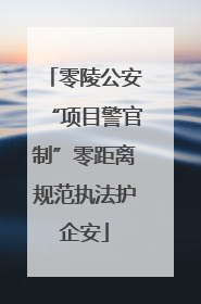 零陵公安“项目警官制”零距离规范执法护企安