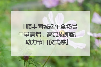 顺丰同城端午全场景单量高增，高品质即配助力节日仪式感