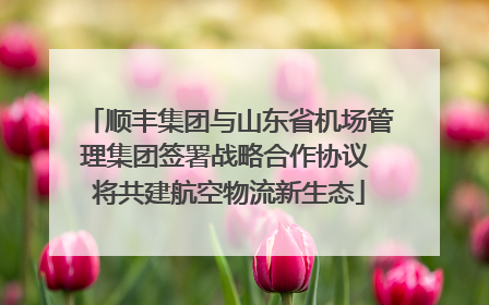 顺丰集团与山东省机场管理集团签署战略合作协议 将共建航空物流新生态