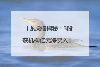 龙虎榜揭秘：3股获机构亿元净买入