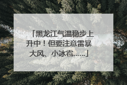 黑龙江气温稳步上升中！但要注意雷暴大风、小冰雹……