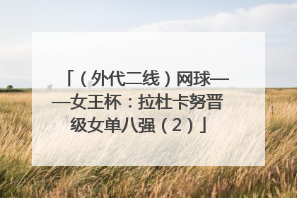 （外代二线）网球——女王杯：拉杜卡努晋级女单八强（2）
