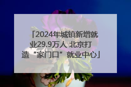 2024年城镇新增就业29.9万人 北京打造“家门口”就业中心