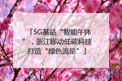 5G基站“智能午休”，浙江移动低碳科技打造“绿色流量”