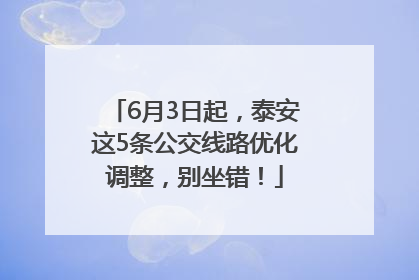 6月3日起，泰安这5条公交线路优化调整，别坐错！