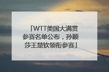 WTT美国大满贯参赛名单公布，孙颖莎王楚钦领衔参赛
